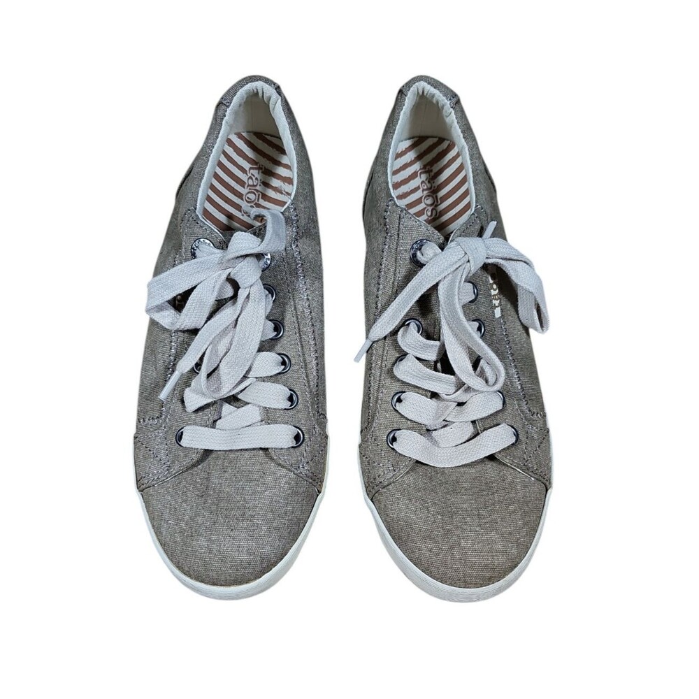 Taos Star Khaki Wash Canvas Womens Lace up casual Sneakers Shoes Size 7